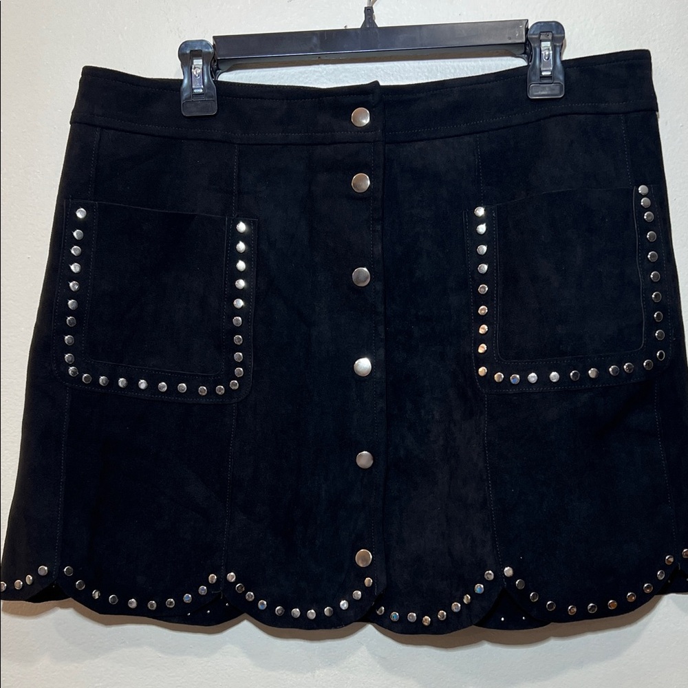 AQUA Faux suede mini skirt Size XXL - Picture 4 of 16